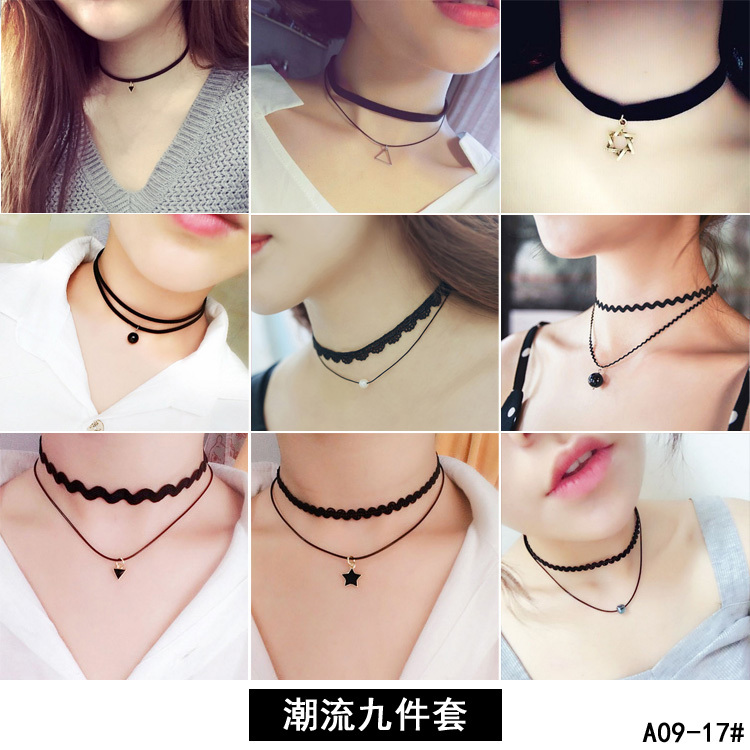 Korean Style Summer All-Match Choker Clavicle Chain Female Necklace Short Necklace Collar Lace Student Neck Accessories Fashion