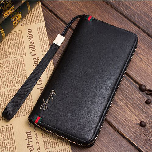 new men‘s wallet men‘s long type zipper billfold wallet leather wallet youth multiple card slots handbag men large capacity mobile phone bag men