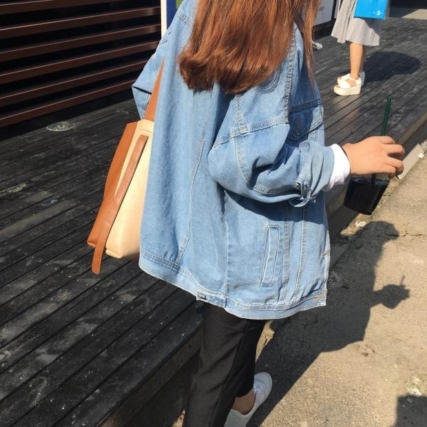denim coat women‘s spring and autumn wear bf style 2023 new trendy korean style loose student light color all-matching short denim jacket