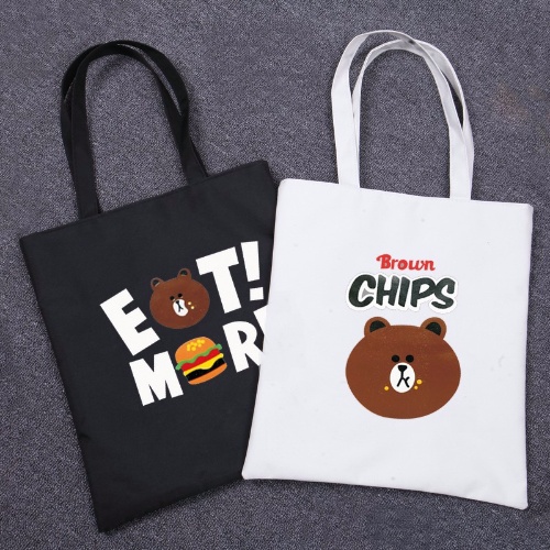 japanese and korean ulzzang brown bear artistic partysu canvas bag women‘s portable shoulder bag canvas bag student schoolbag