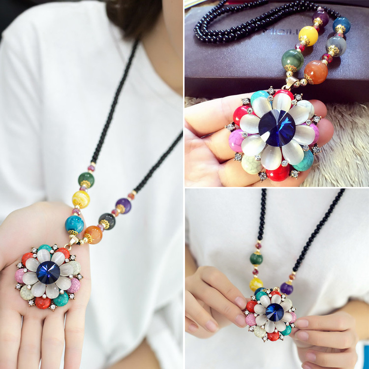 Long Wild Personalized Necklace Women's Sweater Chain Korean Style Dinified Sweater Chain Clothes Accessories Pendant Pendant