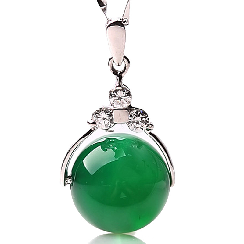 green chalcedony pendant goddess essential korean style stylish elegant necklace green chalcedony accessories for girlfriend and girlfriend pendant