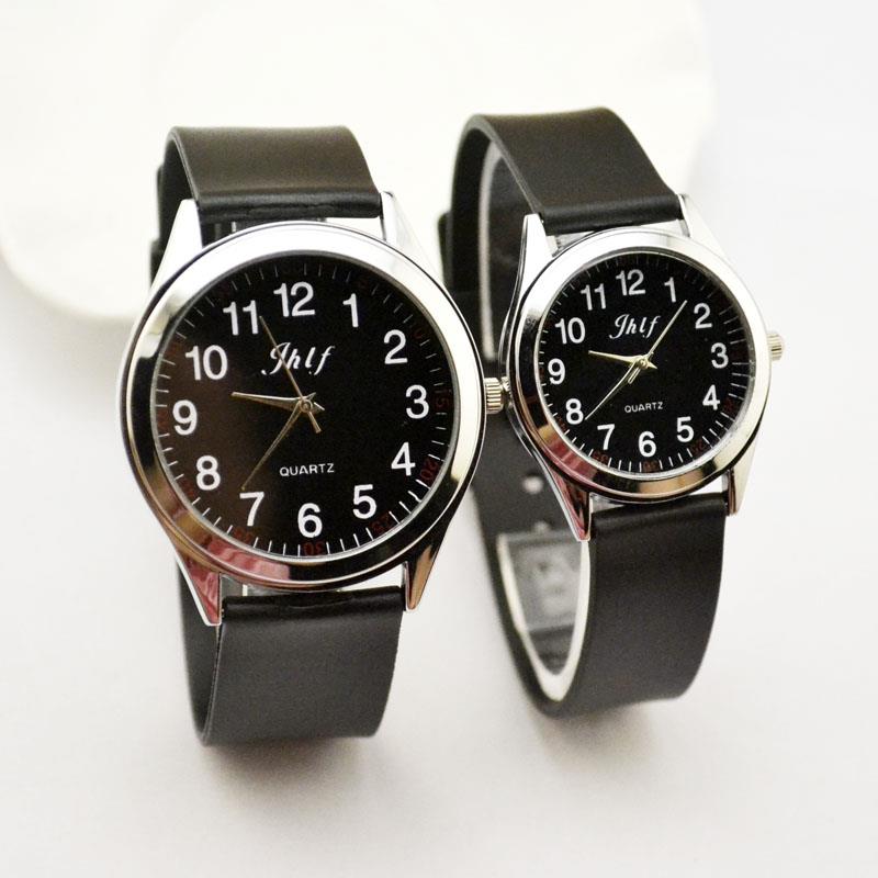 New Fashion Simple Korean Style Genuine Leather Belt Watch Men and Women Trendy Korean Student Digital Couple Quartz Watch