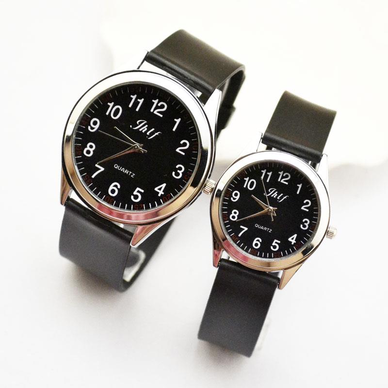 New Fashion Simple Korean Style Genuine Leather Belt Watch Men and Women Trendy Korean Student Digital Couple Quartz Watch